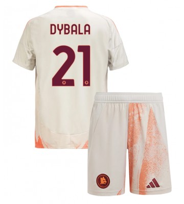 AS Roma Paulo Dybala #21 Borta Kläder Barn 2024-25 Kortärmad (+ Korta byxor)